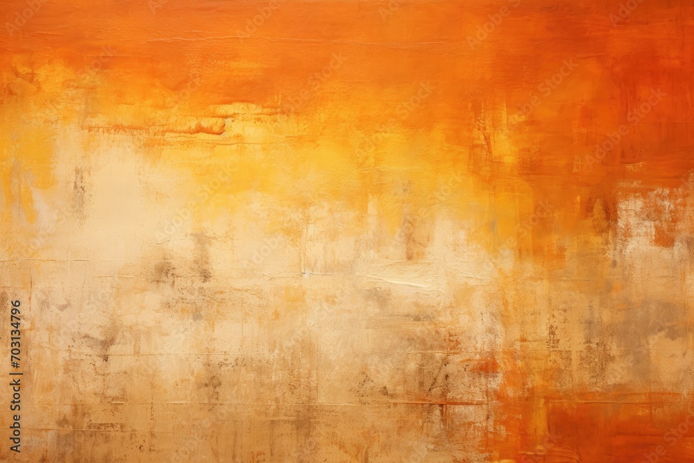 Orange and white grunge wall texture. Abstract background for design, Present an abstract painting background or texture, AI Generated