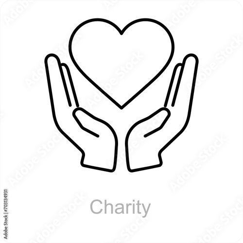 Charity and donate icon concept