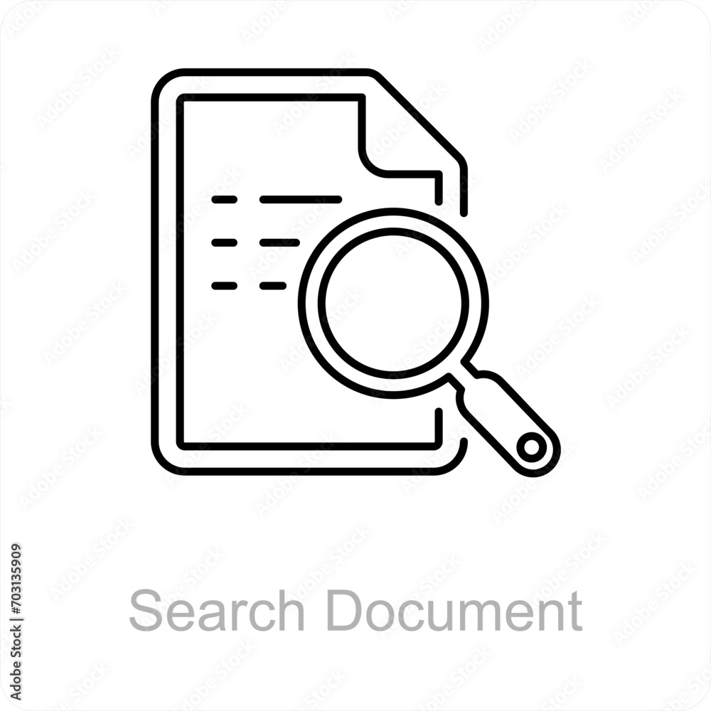 Search Document and file icon concept Search Document and file icon concept