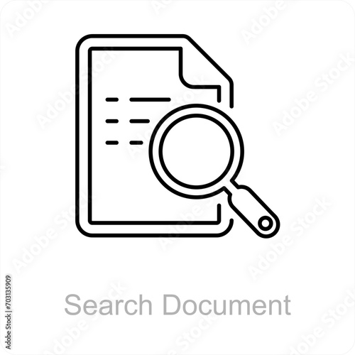 Search Document and file icon concept 