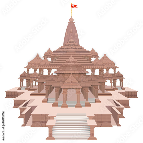 Illustration of Ram Mandir Ayodhya Birthplace of lord Ram, Ram Mandir