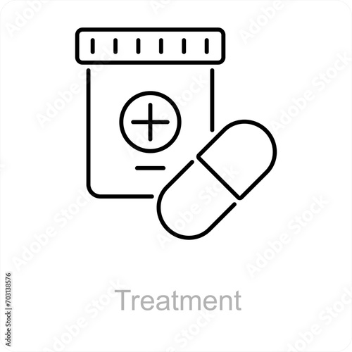 Treatment and dose icon concept