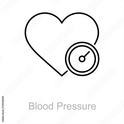 Blood Pressure and blood icon concept 