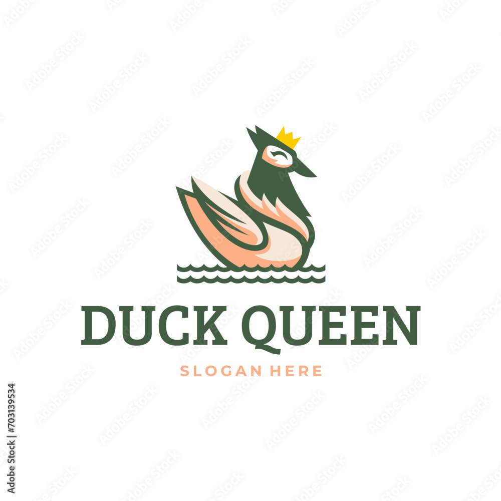 illustration of simple and elegant duck queen illustration of simple and elegant duck queen