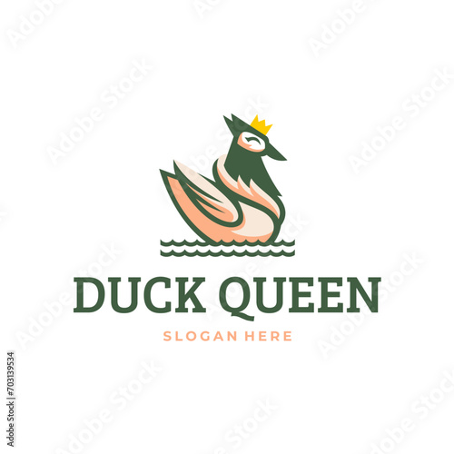 illustration of simple and elegant duck queen