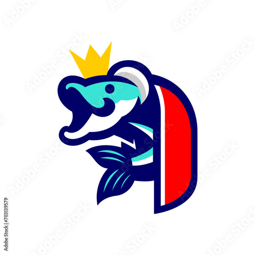 Illustration of simple and cute fish king
