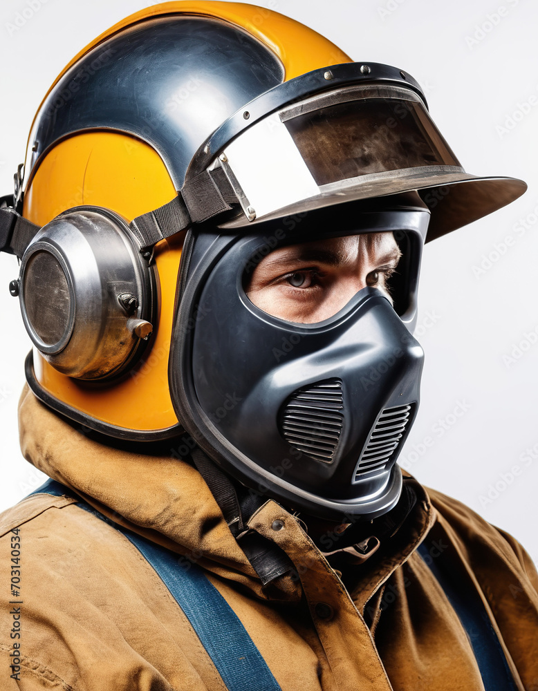 man in protective mask. welder
