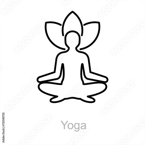 Yoga and female icon concept