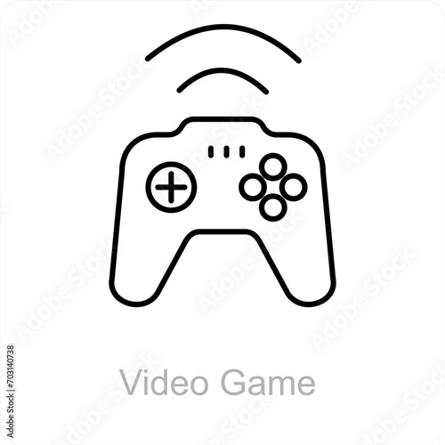 Video Game and play icon concept