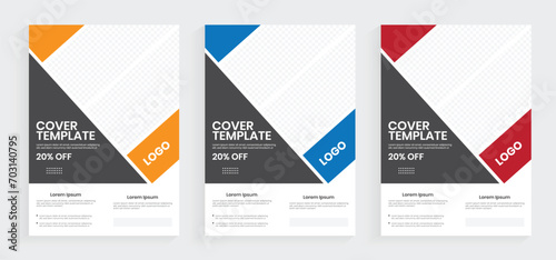 Brochure template a4 front page vertical graphics layout. Minimal one-sided folding brochure design. Easily editable company profile, planning, and book design
