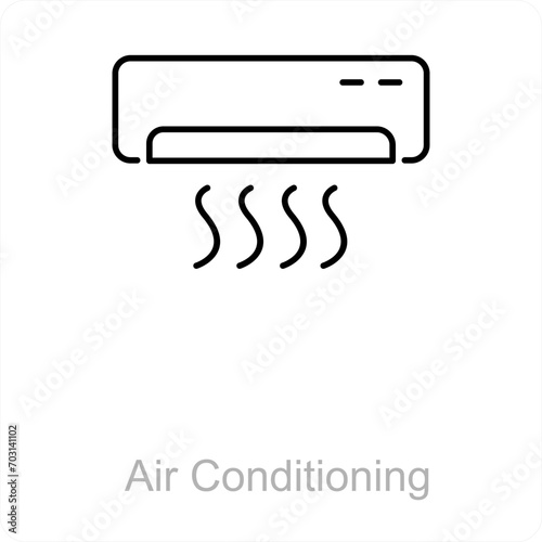Air Conditioning and ac icon concept 