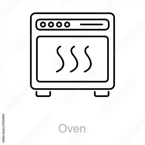 Oven and appliances icon concept 