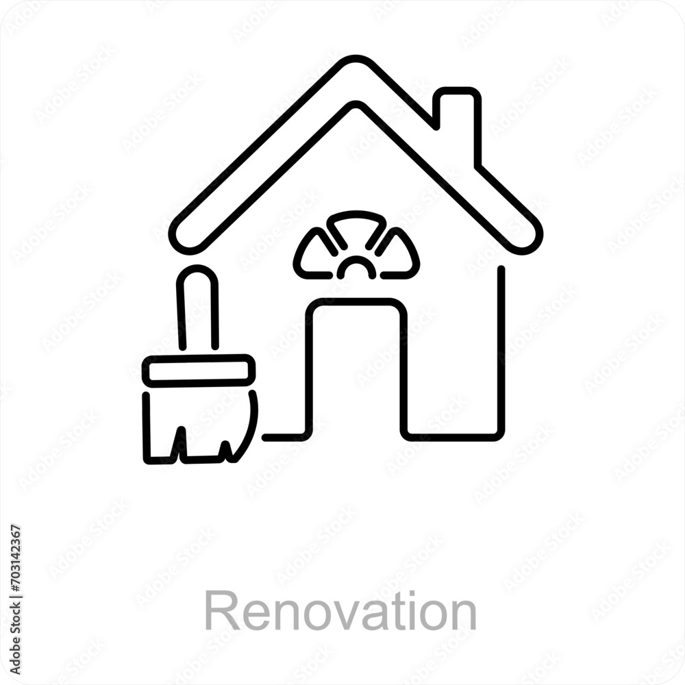 Renovation and home icon concept Renovation and home icon concept