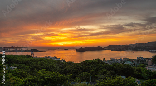 長崎の夕陽 長崎港