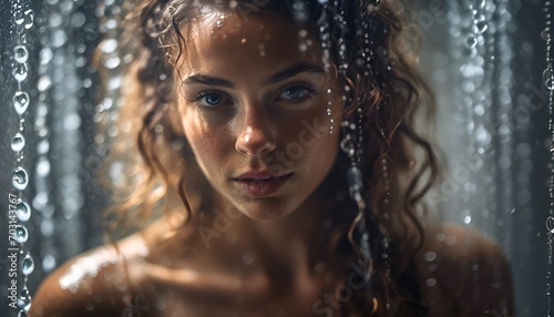 portrait of a woman in a shower