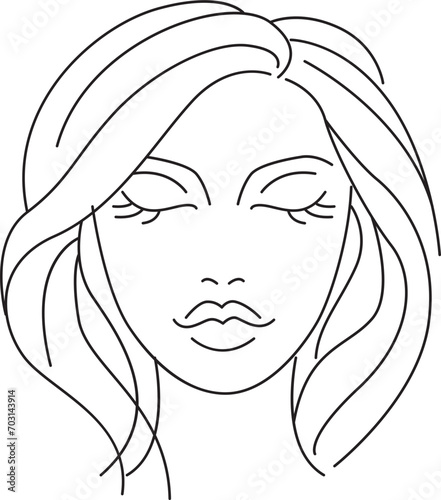 Face Woman icon line
