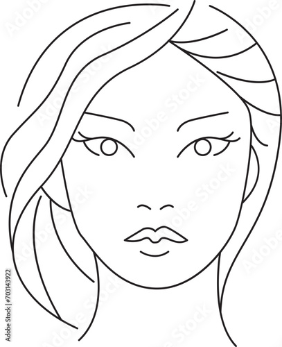 Face Woman icon line