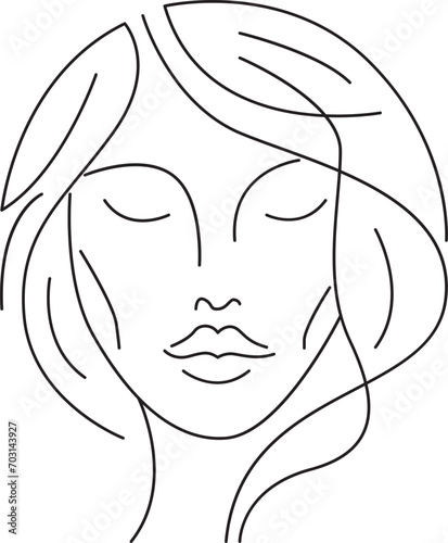 Face Woman icon line