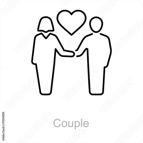 Couple and lovely couple icon concept