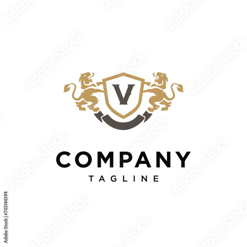 Letter V Lion Shield vintage logo icon vector template Free Download Letter V Lion Shield vintage logo icon vector template - GFXLoad