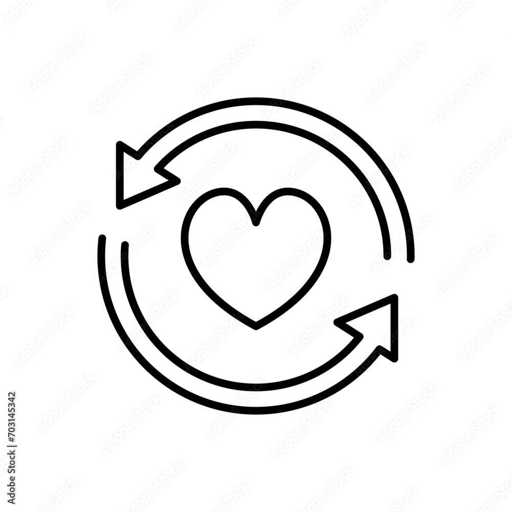 Love rotation outline icons, minimalist vector illustration ,simple transparent graphic element .Isolated on white background Love rotation outline icons, minimalist vector illustration ,simple transparent graphic element .Isolated on white background
