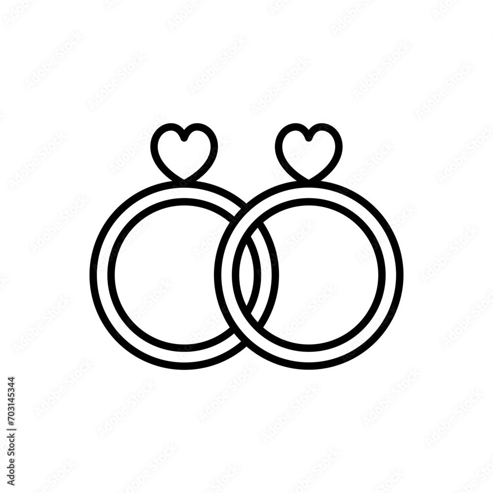 Love ring outline icons, minimalist vector illustration ,simple transparent graphic element .Isolated on white background