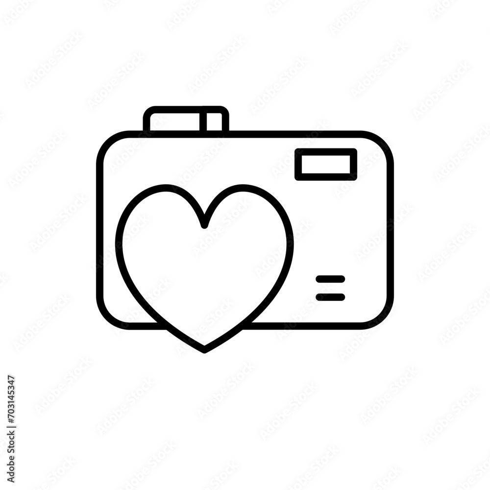 Love camera outline icons, minimalist vector illustration ,simple transparent graphic element .Isolated on white background Love camera outline icons, minimalist vector illustration ,simple transparent graphic element .Isolated on white background
