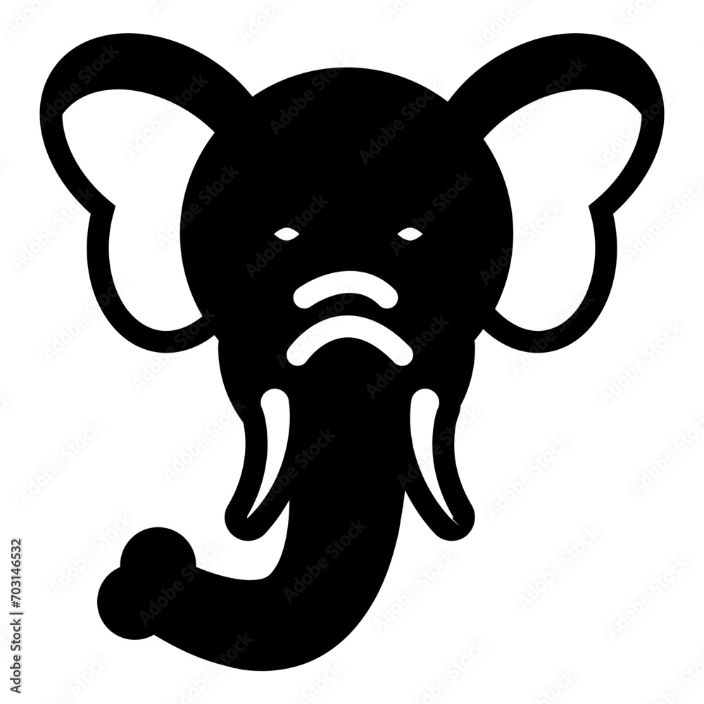 Fototapeta premium Elephant Glyph Icon Design Vector