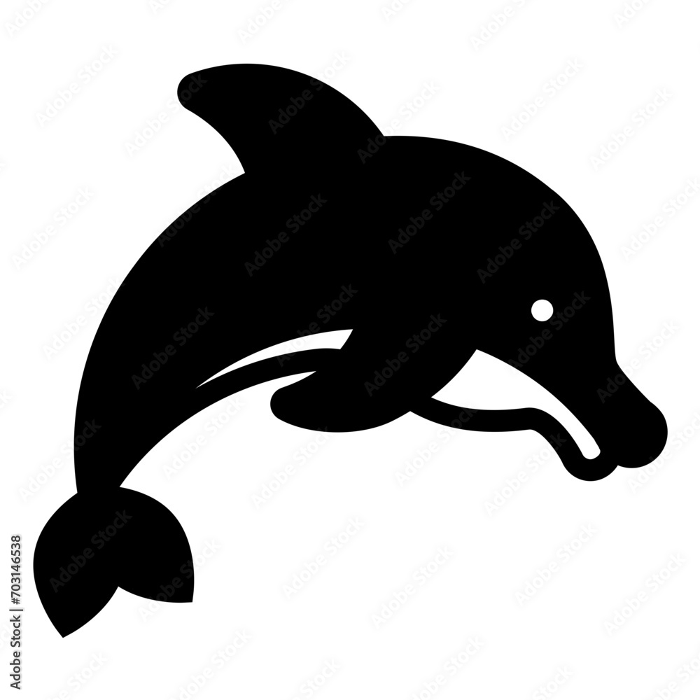 Obraz premium Dolphin Glyph Icon Design Vector