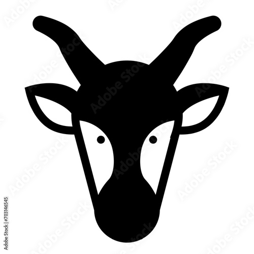 Antelope Glyph Icon Design Vector