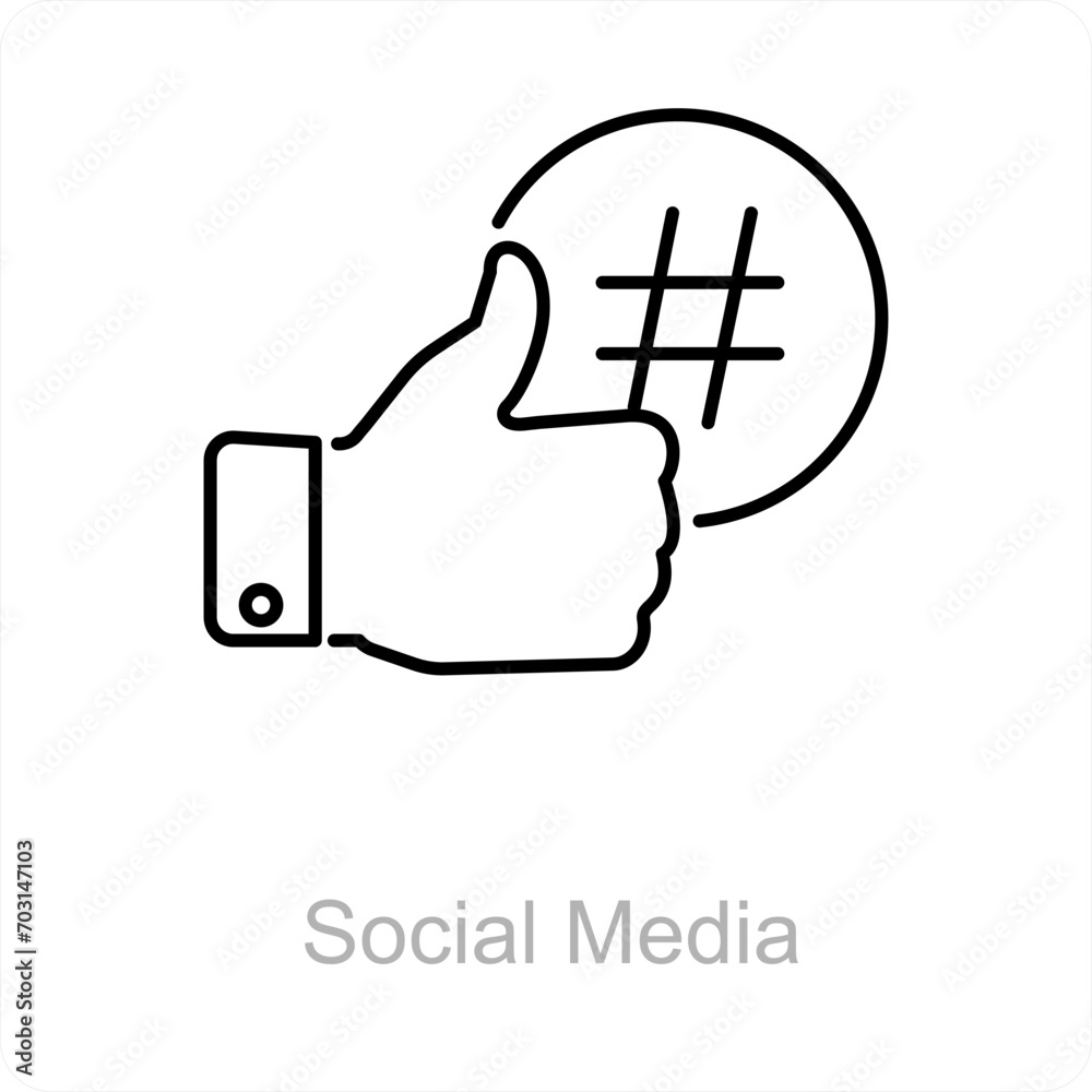 Social Media and media icon concept Social Media and media icon concept