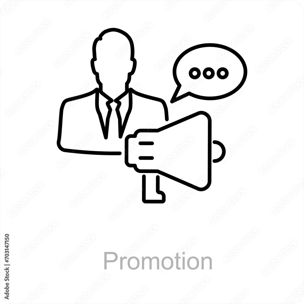 Promotion and advertise icon concept 