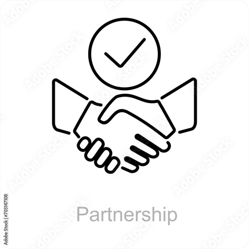 Partnership and deal icon concept 