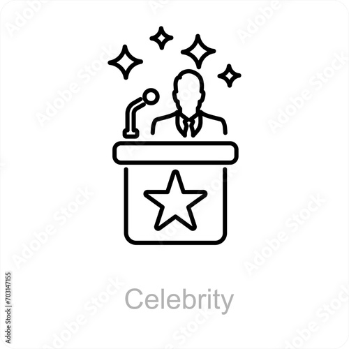 Celebrity and speech icon concept 