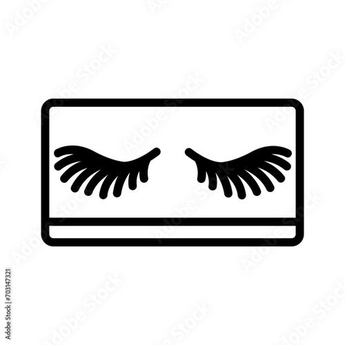Black line icon for Fanning lashes