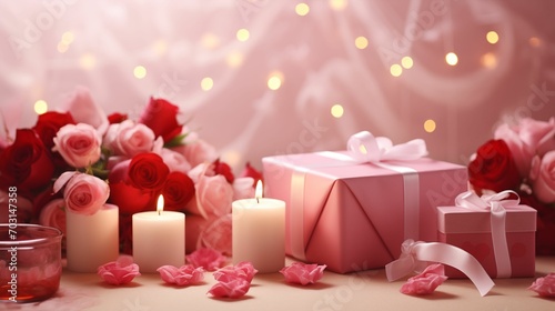 Image of Valentine’s Day decorated with gifts and flowers. © kept