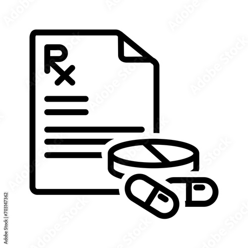 Black line icon for Prescription