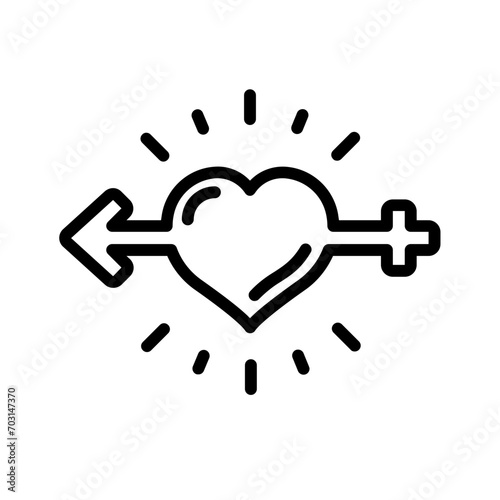 Black line icon for Sex drive