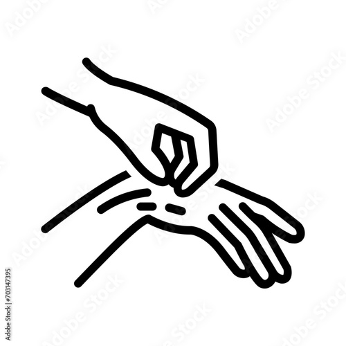 Black line icon for Scratching