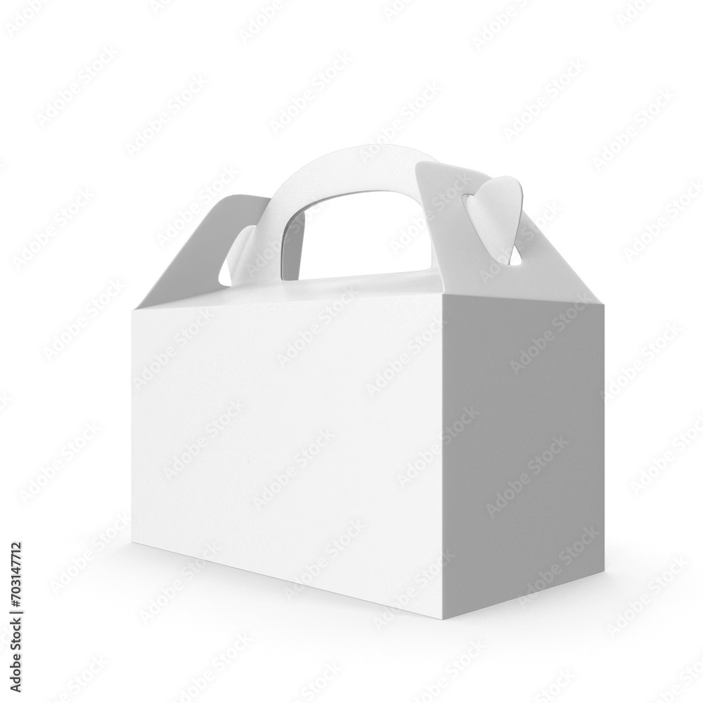 3D realistic empty paper food box for mockup and advertisement, cardboard carrying box packaging for food, gift or other products. Takeaway cake box, isolated on white background 3D realistic empty paper food box for mockup and advertisement, cardboard carrying box packaging for food, gift or other products. Takeaway cake box, isolated on white background