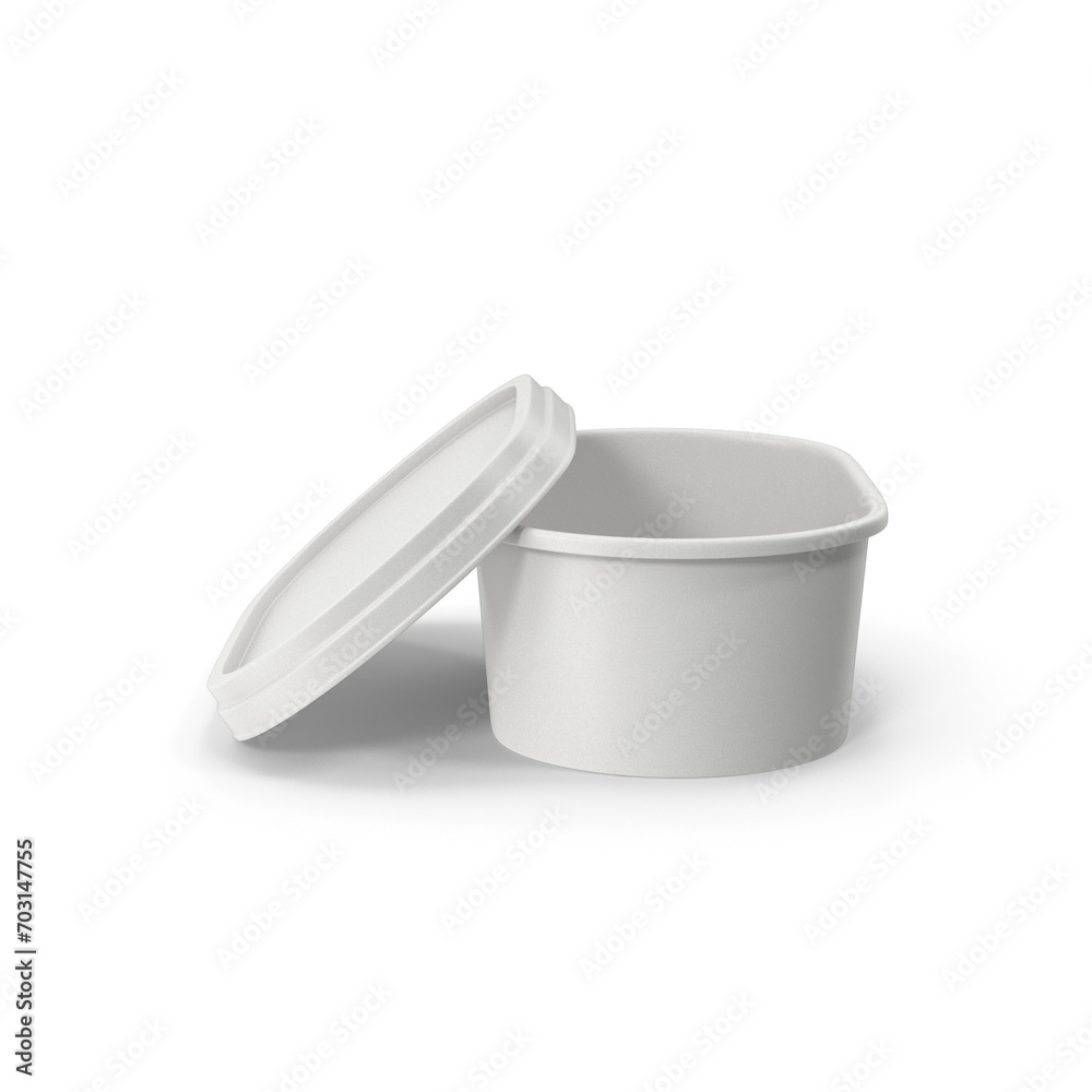 Empty food plastic box container for mayonnaise, margarine, cheese, ice cream, sour cream with label for package design close up on background. Empty plastic containers for food Empty food plastic box container for mayonnaise, margarine, cheese, ice cream, sour cream with label for package design close up on background. Empty plastic containers for food