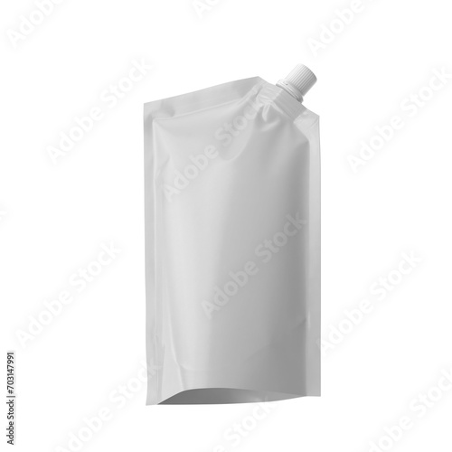 3D rendering Milk and Juice Carton Packaging on white background, Mock-up, blank packaging white pouch for food product design mock-up, Blank spout carton liquid product packaging isolated on white 