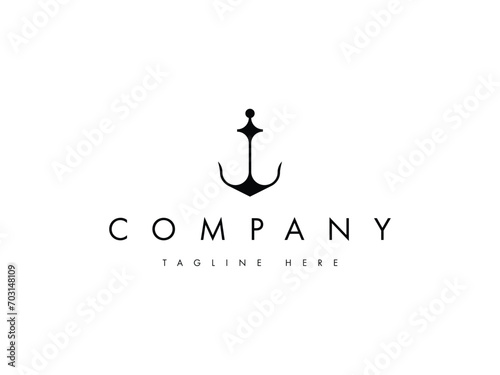 simple anchor lines logo design
