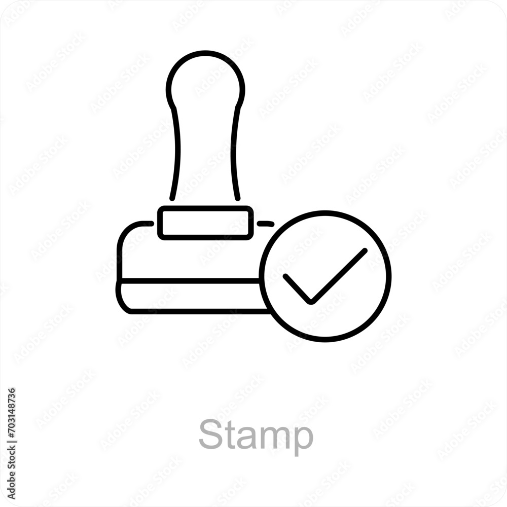 Stamp and accept icon concept Stamp and accept icon concept