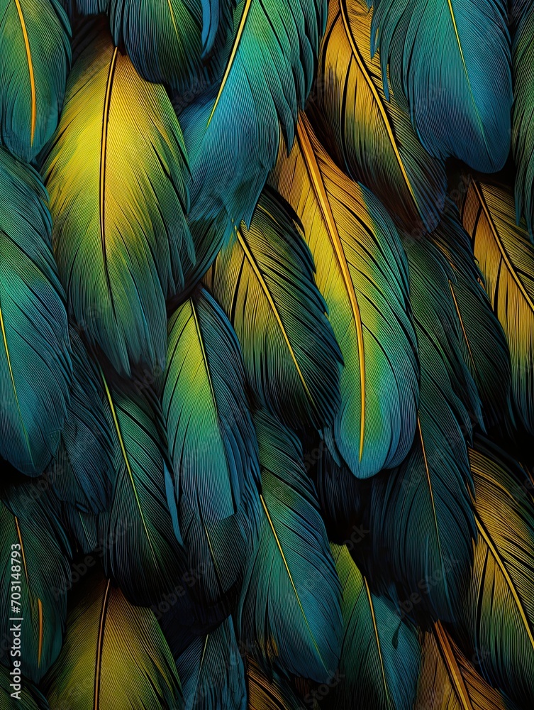 Fototapeta premium Bird Feathers: Exquisite Patterns Revealed for Ornithology Aficionados