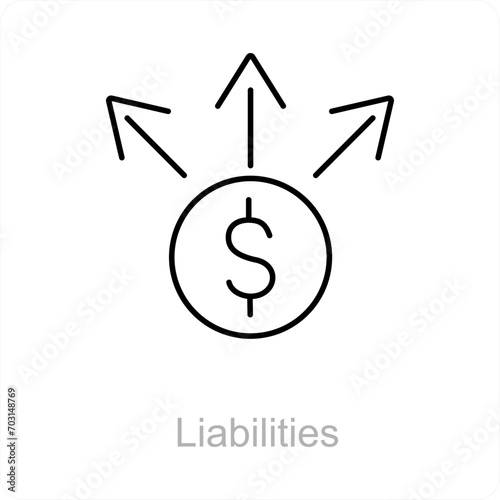 Liabilities and money icon concept 