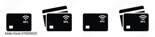 Nfc card icon, Nfc payment icon, vector illustration photo