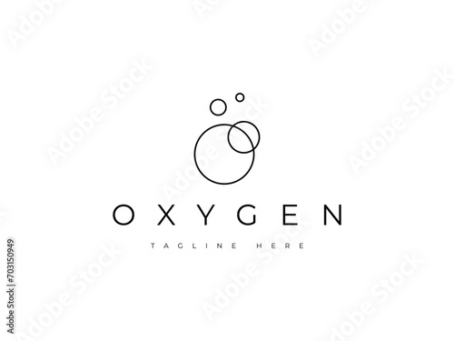 letter O oxygen symbol line logo design