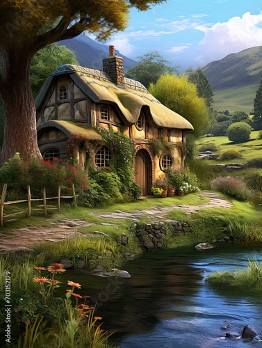 Hobbiton Dreams: Enchanting Tolkien-Fan Fantasy Landscapes photo