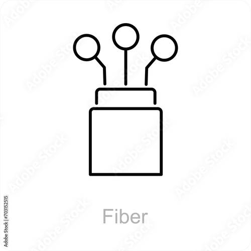 Fiber and wire icon concept 